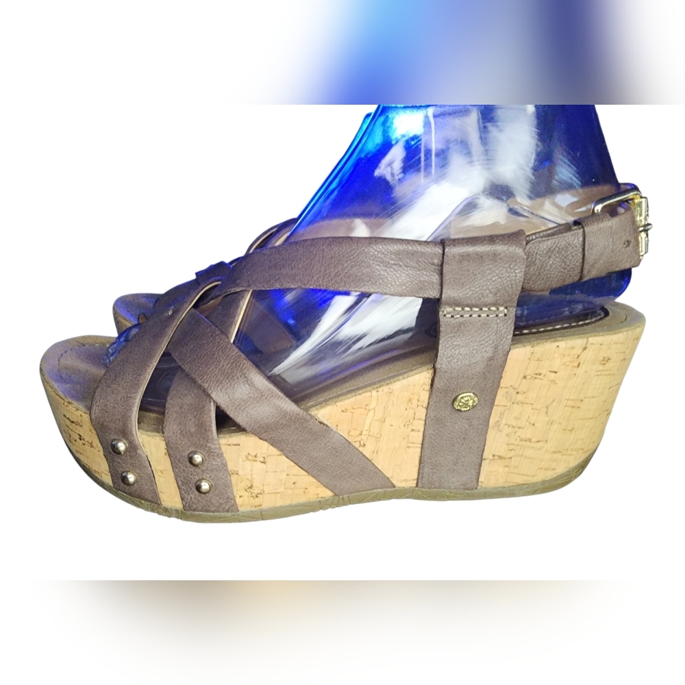 Formentera Cross Straps Wedge Sandals, Womens 38 EU (7-7.5 US) - Picture 2 of 11